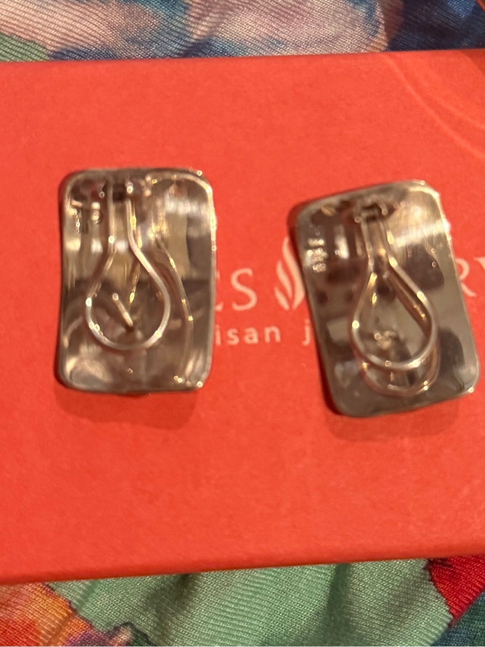 James Avery Sterling Silver & 14k Camino Earrings with Line Detail